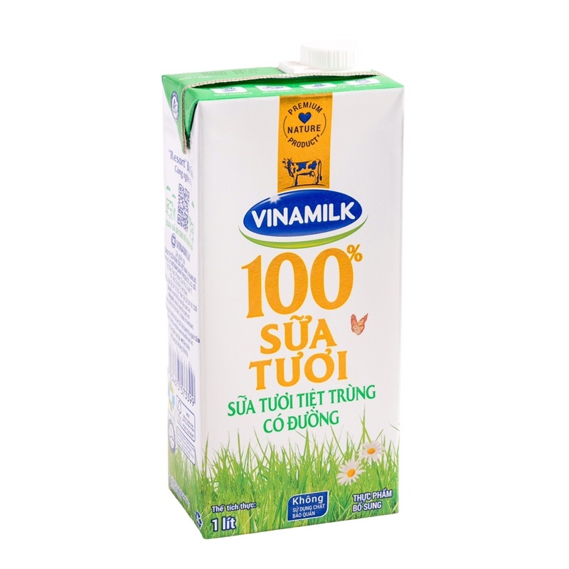 [ Mua nhiều hỗ trợ giảm giá] Sữa tươi Vinamilk Tiệt trùng 100% nguyên chất 1 Lít bổ sung canxi và dưỡng chất