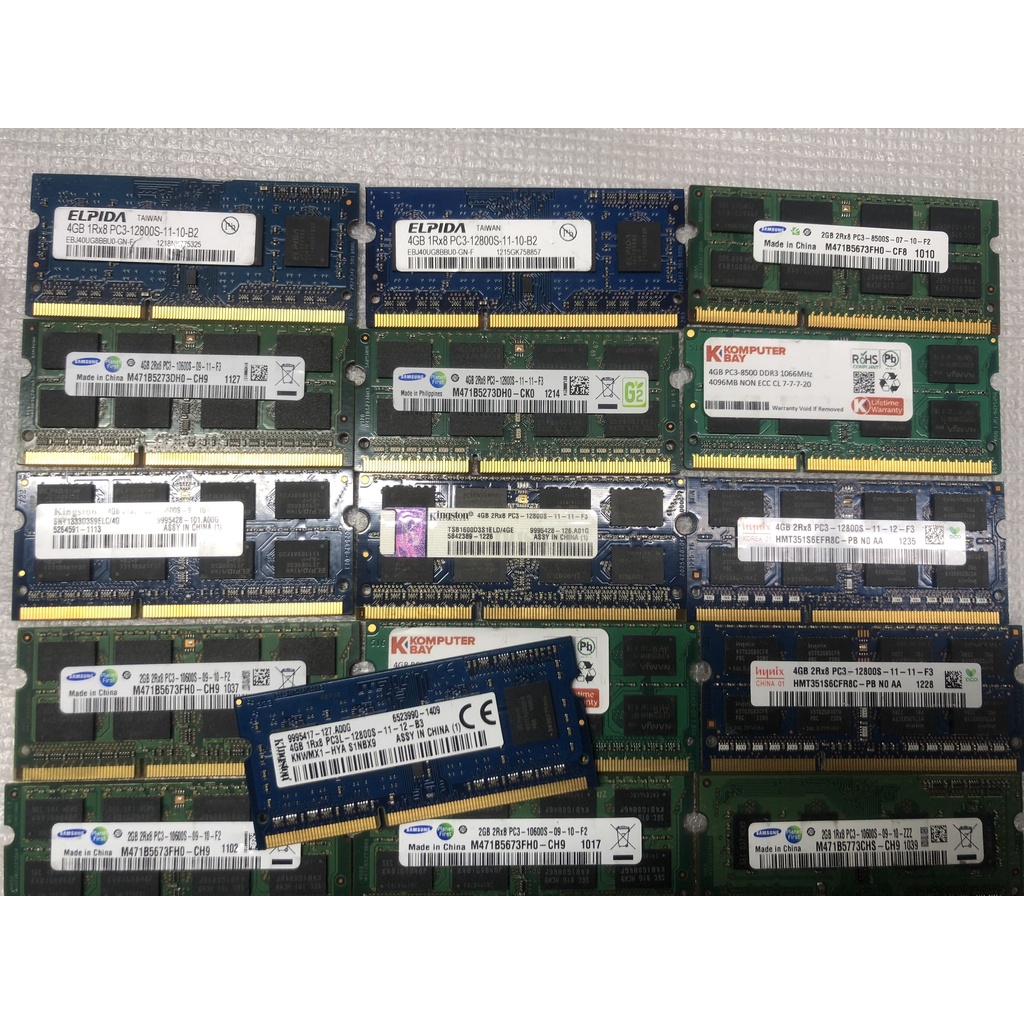 Ram Laptop PC3/PC3L 2GB, 4GB BUS 1066 1333 1600 12800 DDR3 DDR3L zin tháo máy (BH 1 tháng)