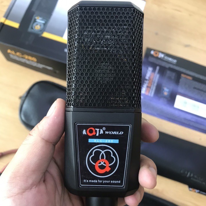 Micro Thu Âm - LiveStream - Karaoke - Micro AQTA ALC 280 Cao Cấp - Dùng Nguồn 5V và 48V Đa Năng Chuyên Nghiệp