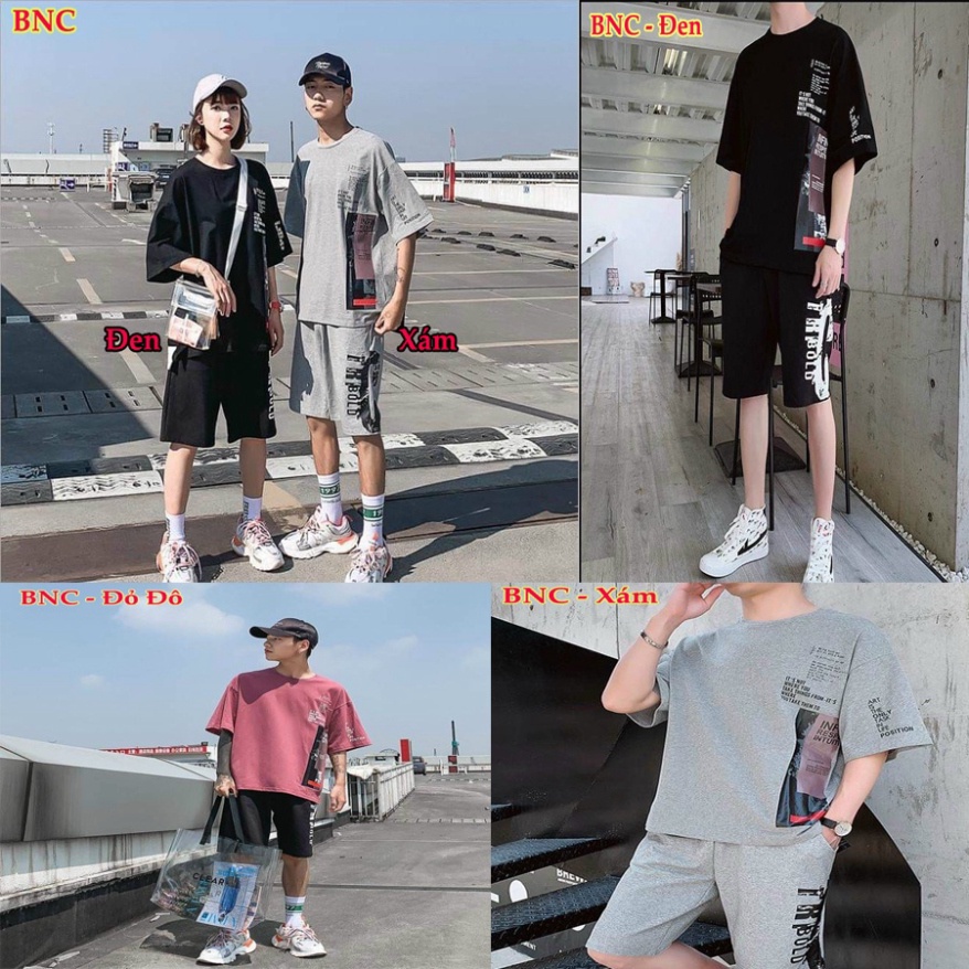 Bộ nam thể thao.Bộ nam unisex phong cách Hàn quốc .chất vải cotton cao cấp 3 màu .mã bnC