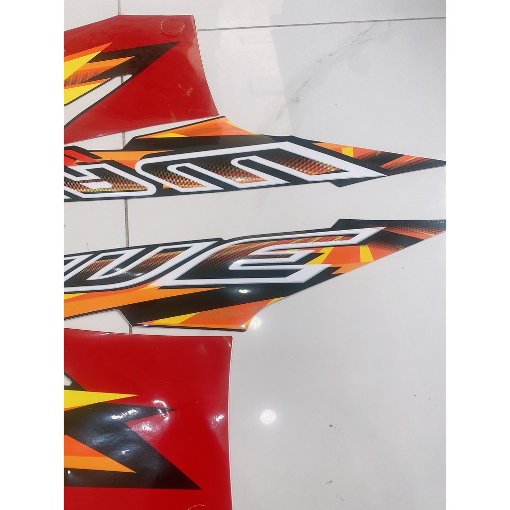 Trọn bộ tem rời dán xe máy 3 lớp Honda Wave S 100 đời 2004 màu đỏ