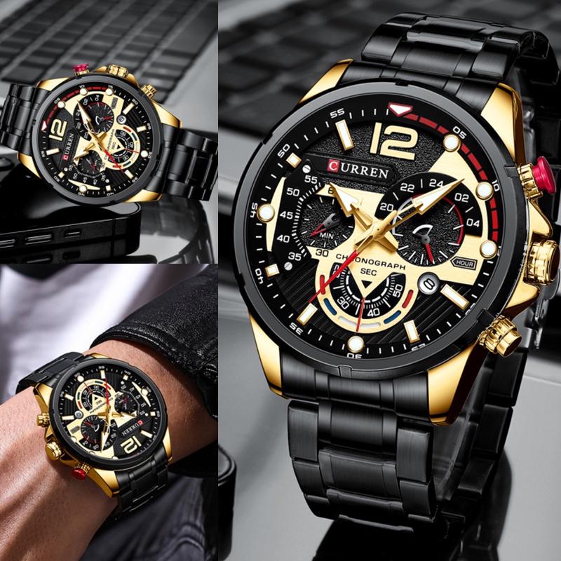 Đồng hồ quartz không thấm nước phong cách sang trọng thể thao cao cấp cho nam