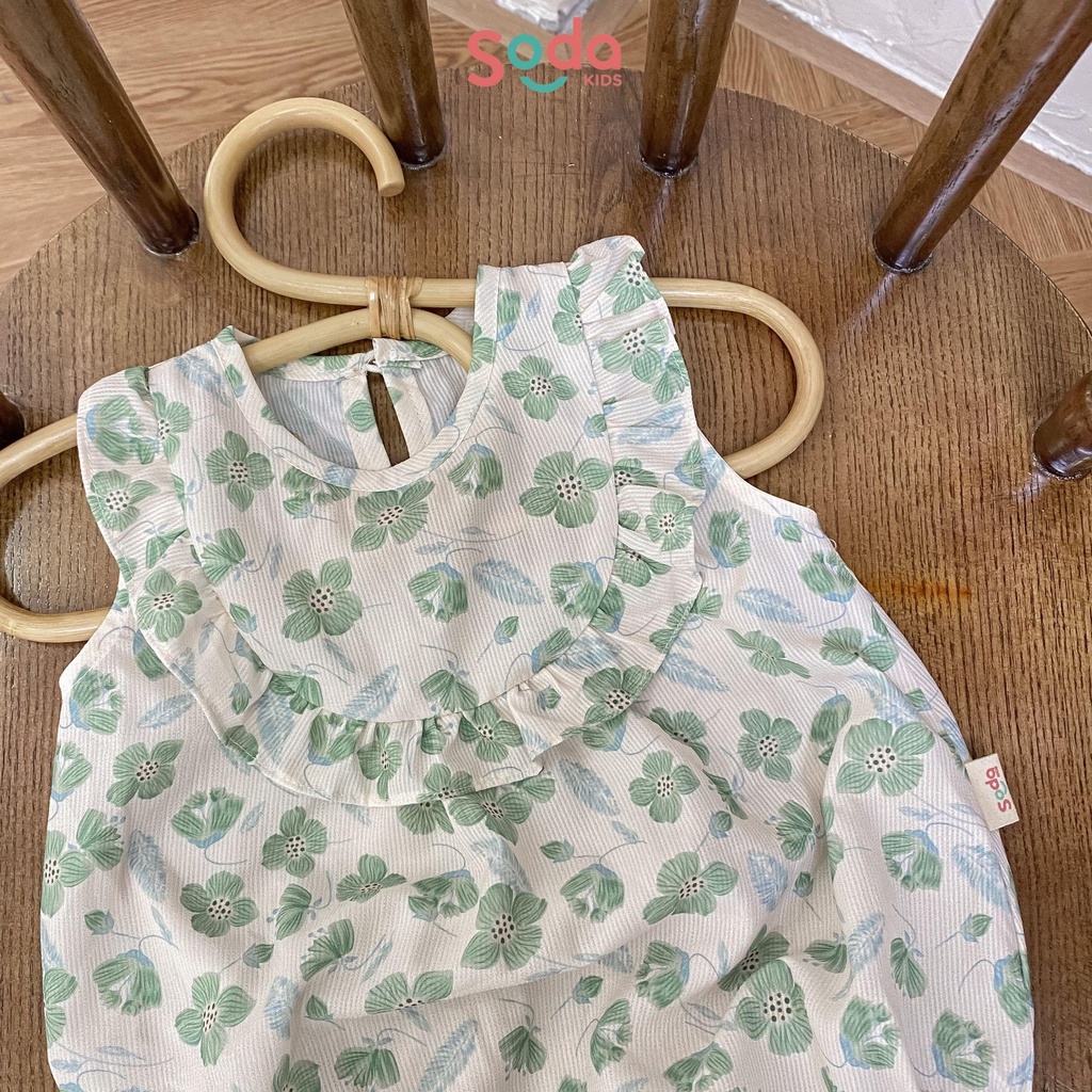 Body bé gái tặng kèm mũ babydoll Mia SODA KIDS thiết kế viền bèo hoa nhí tiểu thư