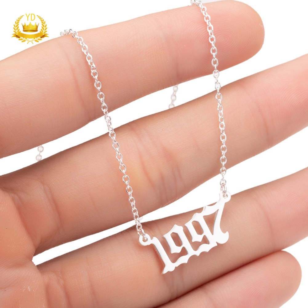 Vòng cổ Thép Không Gỉ Mặt Kỹ Thuật Số Năm Cá Tính Độc Đáo HB