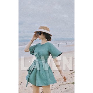 JUMPSUIT TAY BÈO NƠ LƯNG