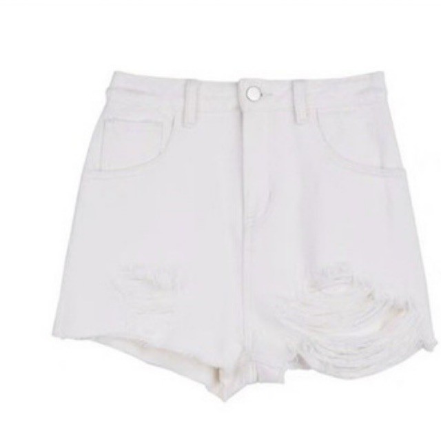 Quần Short jeans Nữ Trắng Bigsize rách size đại 30 đến 35 ms 1052