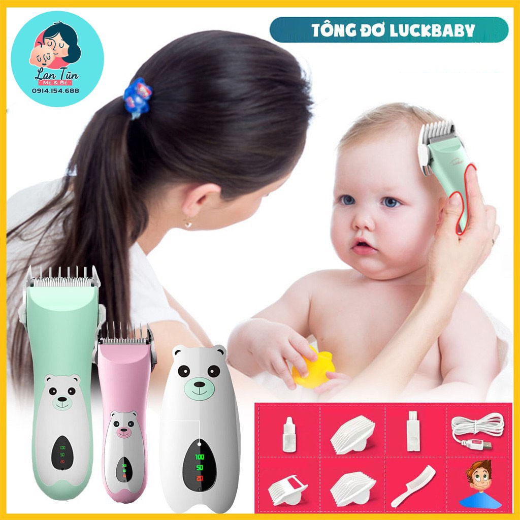 Tông đơ cắt tóc sơ sinh, cắt tóc trẻ em 0-15 tuổi Lukbaby-TẶNG DÂY BUỘC TÓC