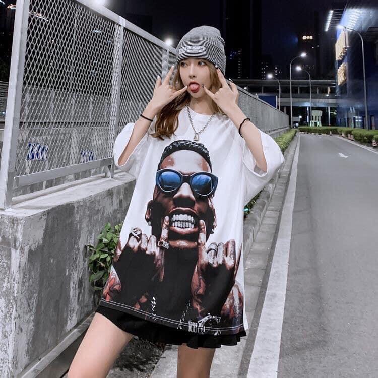 Áo Phông Trơn Cộc Tay Hiphop Unisex 🌺 Thun tay lỡ dáng suông form rộng họa tiết mặt người, kiểu dáng hot trend 🌺