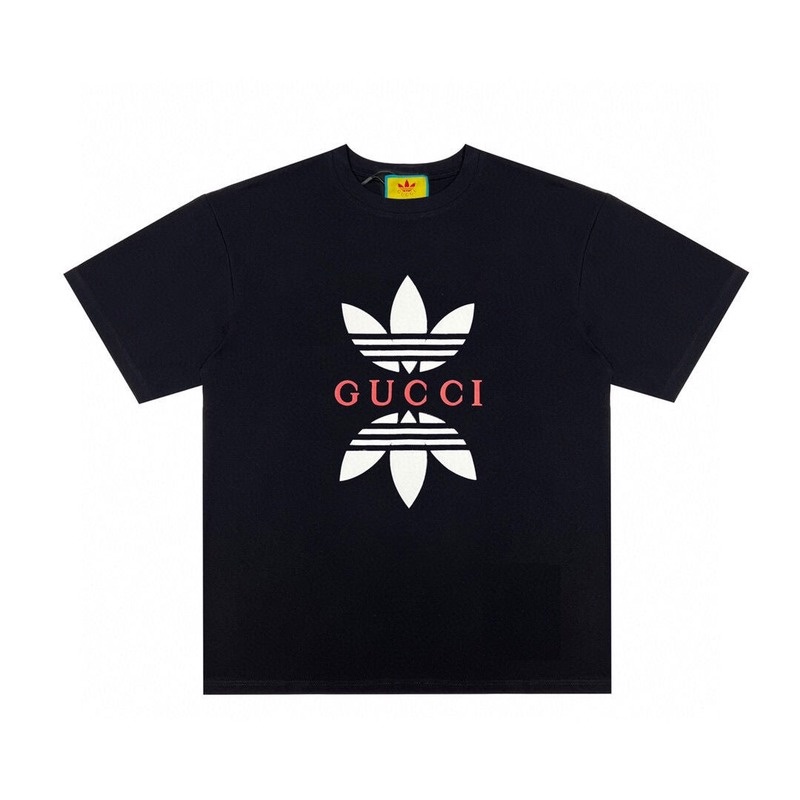 Áo Thun Tay Ngắn Cổ Tròn In Logo Adidas Gucci Thời Trang 2023 Cho Cặp Đôi