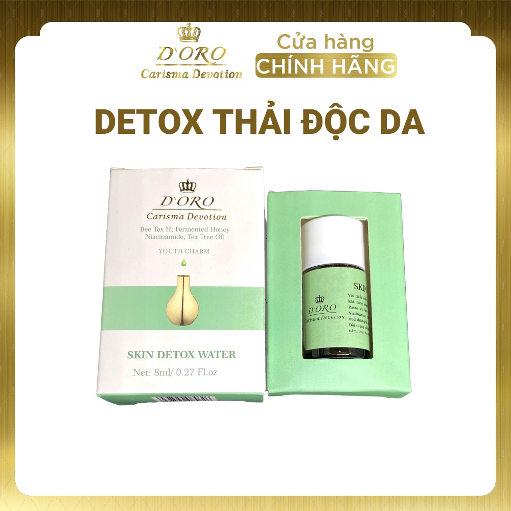 Detox Da DORO - Thải Độc Da - Mụn Viêm, Mụn Mủ, Mụn Bọc, Mụn Dậy Thì, Mụn Độc Tố. Dung Tích 8ml, Màu Xanh
