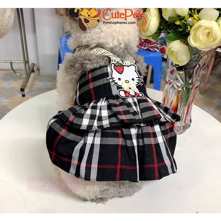 Váy 2 dây gắn nơ cho chó mèo Váy , Quần áo chó mèo - Phụ kiện thú cưng