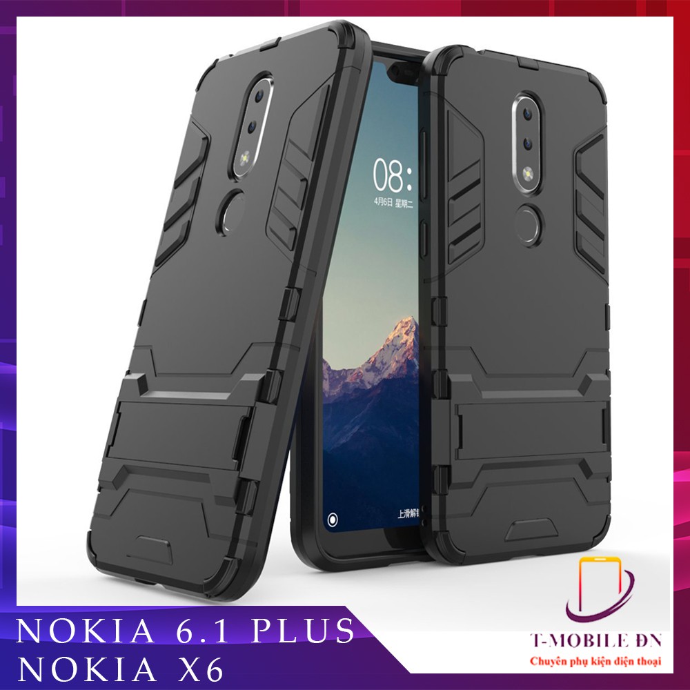 Ốp lưng Nokia 6.1 Plus/ Nokia X6 IRON MAN chống sốc bảo vệ viền và camera kèm chống xem video tiện lợi