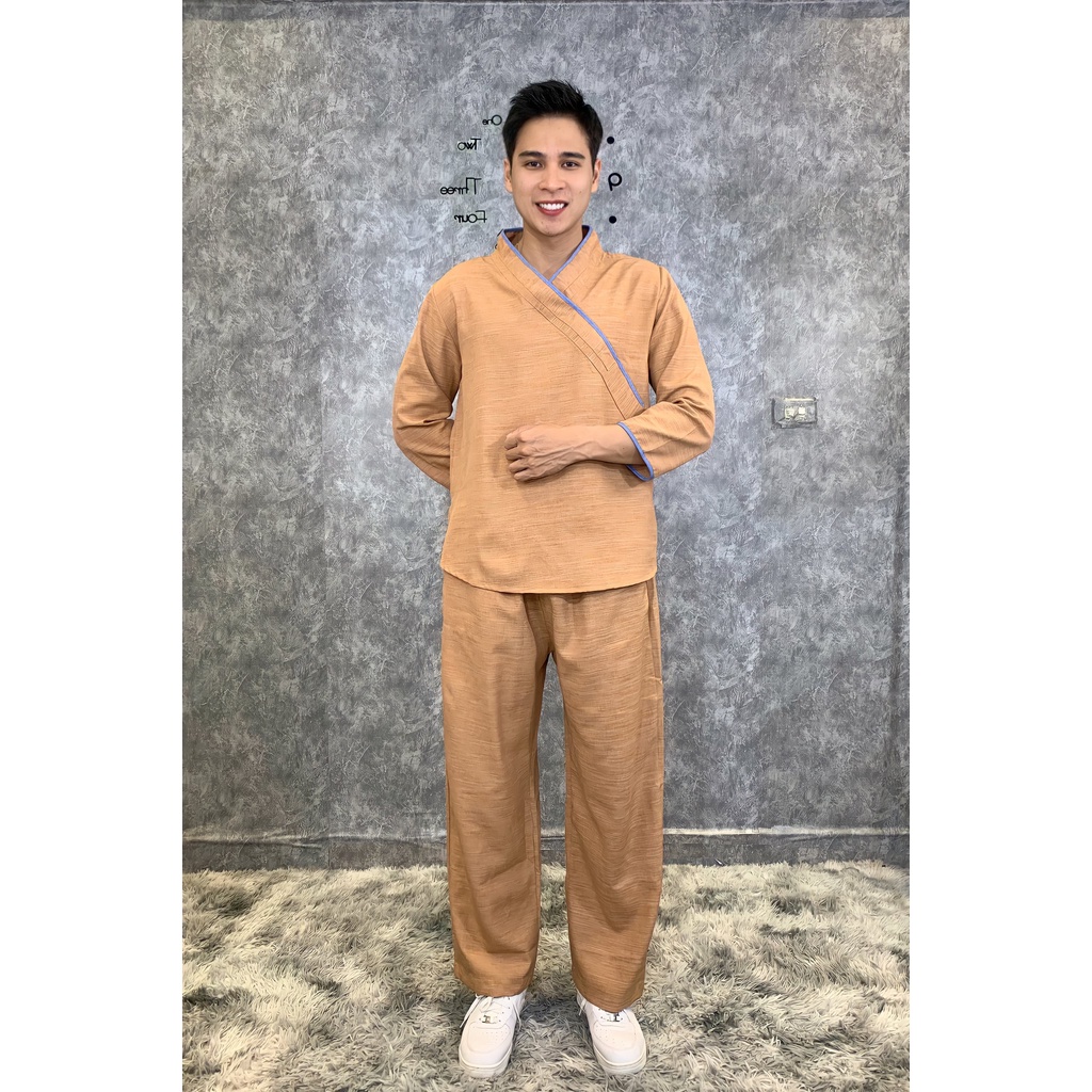 Đồ Lam Đi Chùa Nam Cao Cấp - Pháp Phục Đi Chùa Của Nam S5