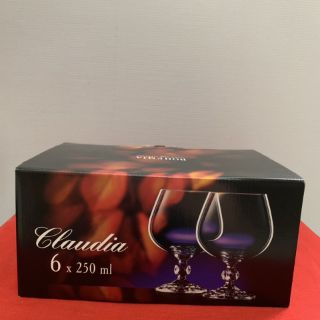 BỘ 6C LY PHA LÊ SÉC CLAUDIA 250ML KHẢM VÀNG
