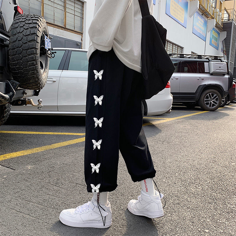 Quần dài ống rộng in hình bướm cá tính thời trang | BigBuy360 - bigbuy360.vn