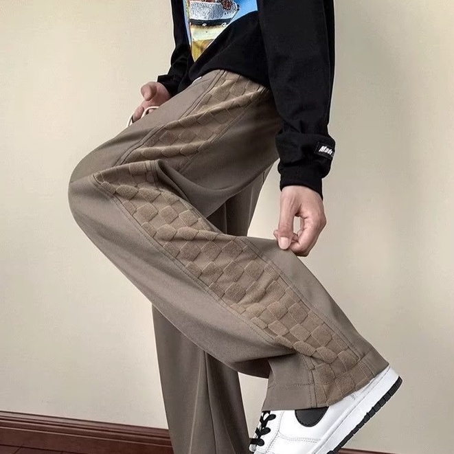Quần  thể thao ống rộng phong cách hàn quốc cho nam nữ kẻ  caro quần thẳng cổ điển nam thời trang rộng rãi phù hợp