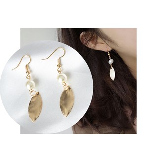 Khuyên tai móc ngọc chiếc lá