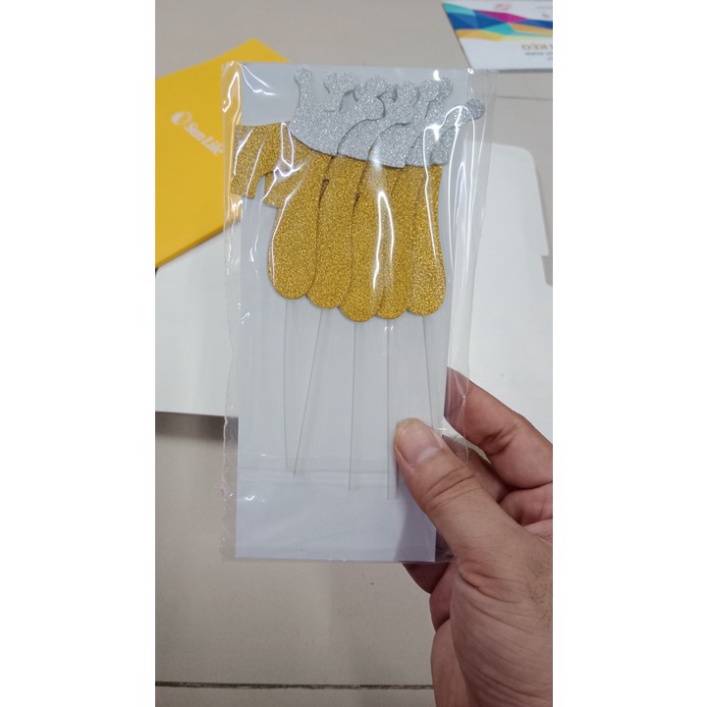 phụ kiện bánh kem [FREESHIP❤️] bộ 50 số vương miện vàng đủ số