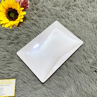 Đĩa hình chữ nhật DCN 17 màu trắng fataco