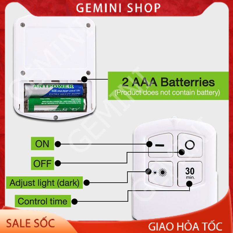 Bộ 3 bóng mini Điều khiển từ xa ánh sáng vàng Đèn led dán tường thông minh treo cầu thang phòng ngủ tủ GY13
