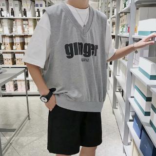 【M-5XL】Áo Thun Nam Giả   Lớp Phong Cách Hàn Quốc