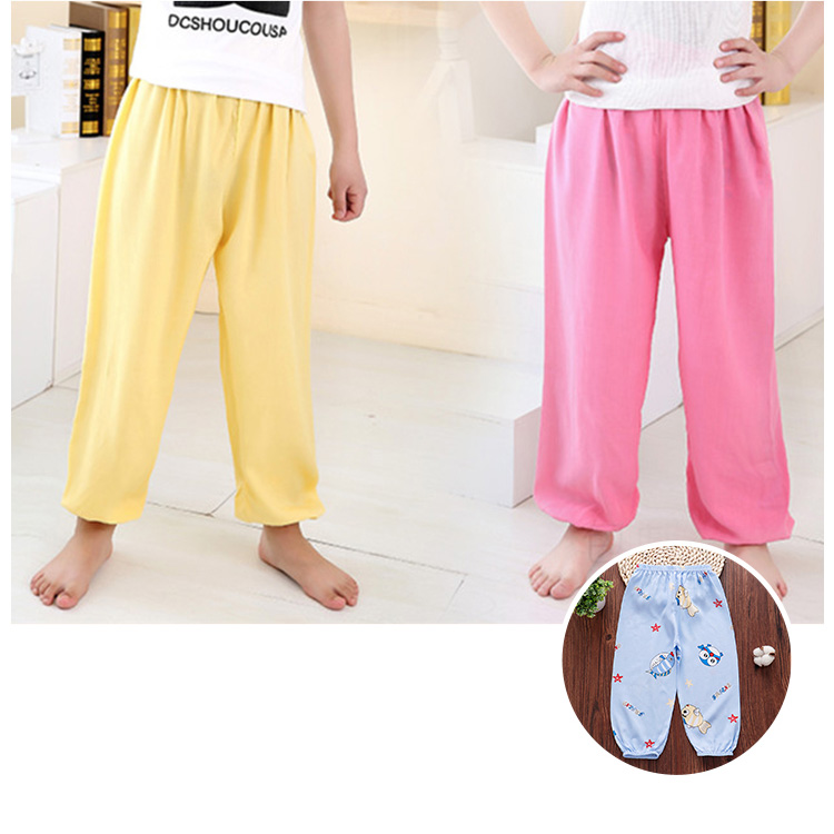 Quần Dài Cotton Lưng Thun Chống Muỗi Cho Bé 2-11 Tuổi