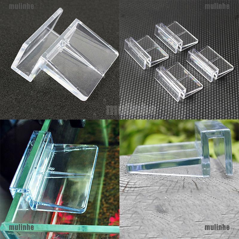 Mul❤ Set 4 Kẹp Kính Bể Cá Bằng Nhựa Trong Suốt Kích Thước 6 / 8mm