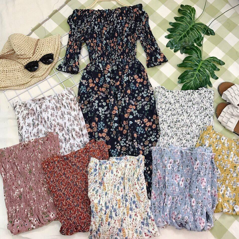 Đầm maxi trễ vai