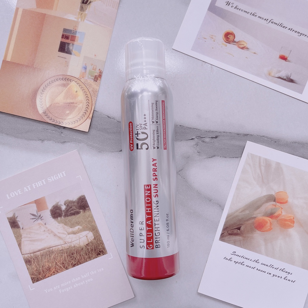 Xịt Chống Nắng WELLDERMA - Super Glutathione Brightening Sun Spray SPF50+/PA+++ 180ml