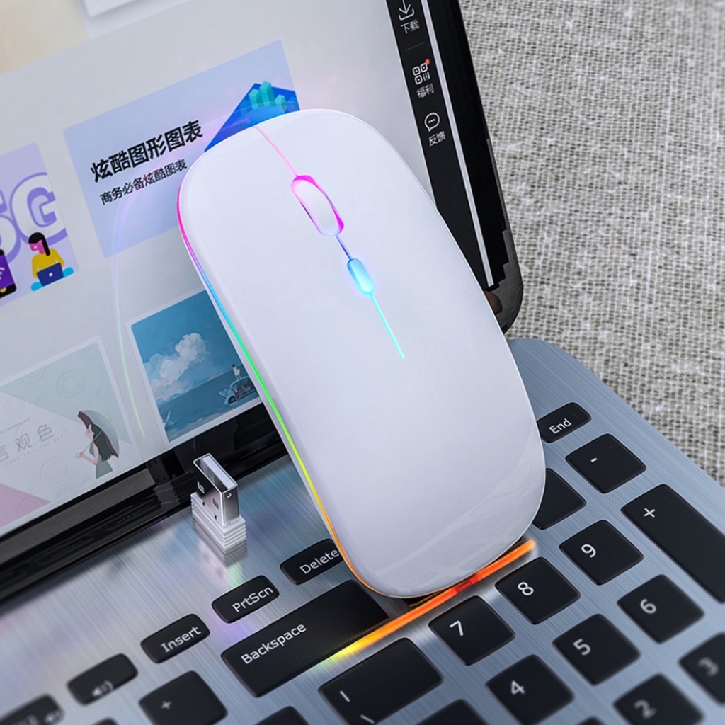 Chuột Không Dây Siêu Mỏng 2.4g Bluetooth Có Cảm Biến Tiếng Ồn Nhỏ Gọn Cho Văn Phòng