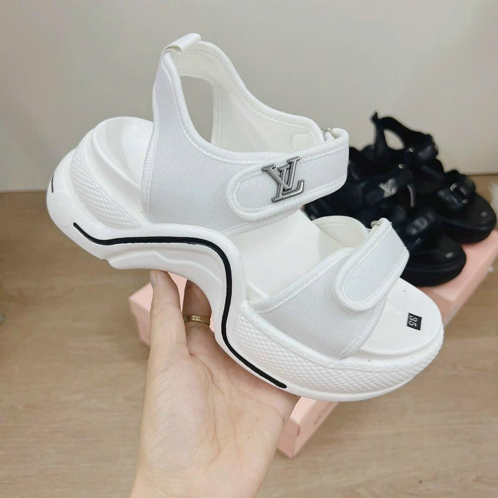 Dép sandal nữ đế cao 5cm lv full box đủ size 35 - 39, Dép xăng - đan nữ cao cấp hàng mới 2023