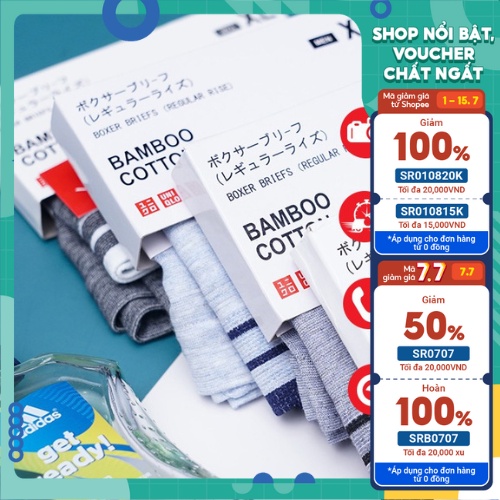 Quần Sịp Đùi Nam Uniqlo chất sợi Tre Bamboo, Mềm - mịn - mát