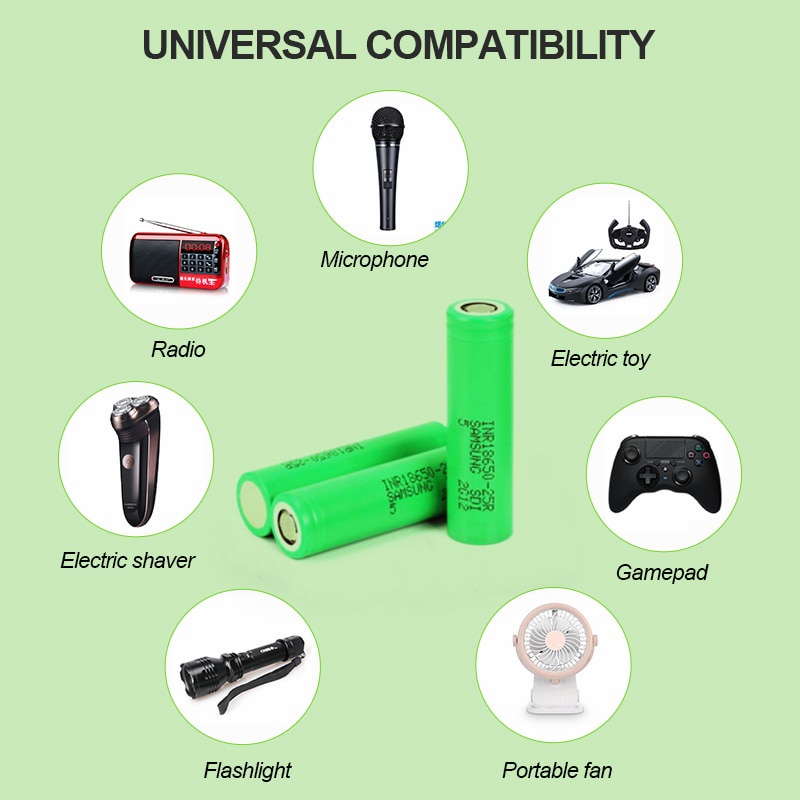 Pin Samsung 25R 18650 2500mAh Nội địa trung Xả 25A Pin Li-ion Nội trở 12 13