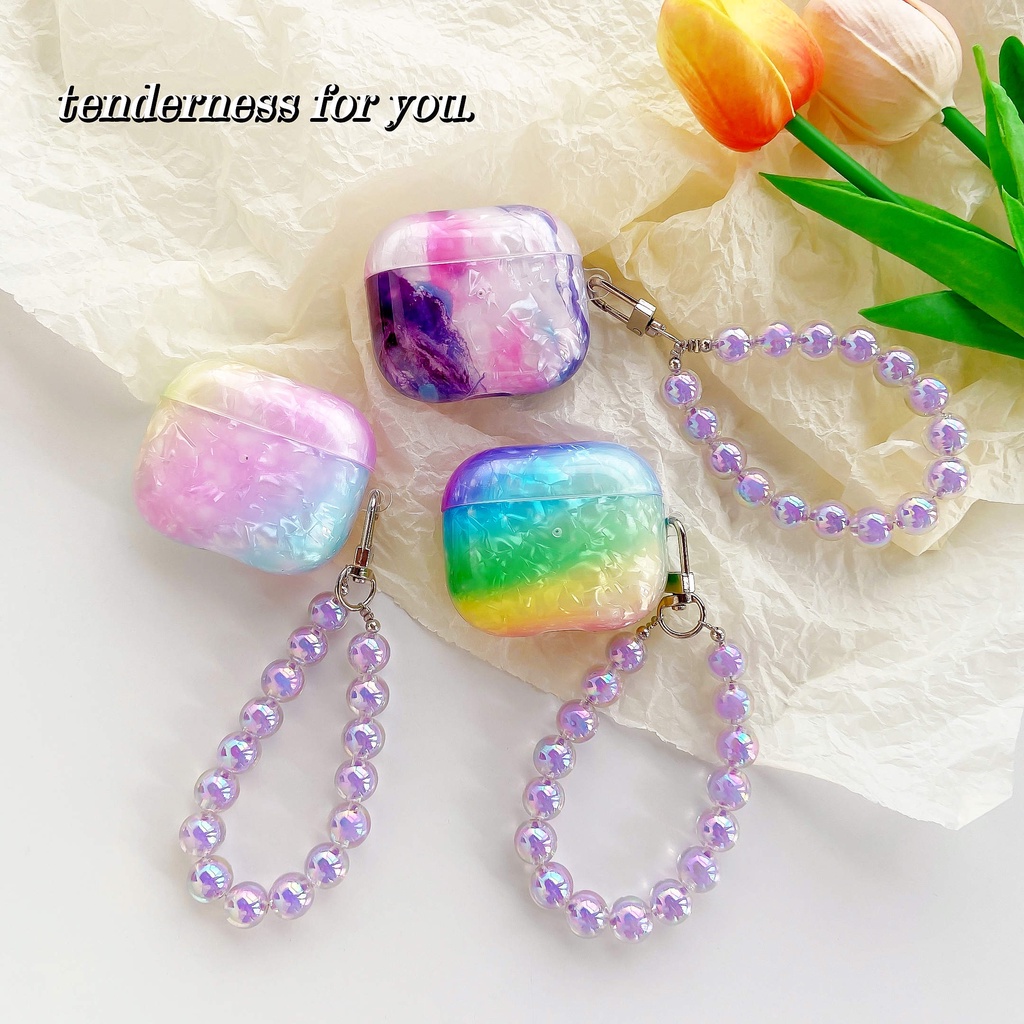 Vỏ Bảo Vệ Hộp Sạc Tai Nghe Airpods 3 Pro 2 3 Họa Tiết Cầu Vồng Thời Trang 2021 Ốp