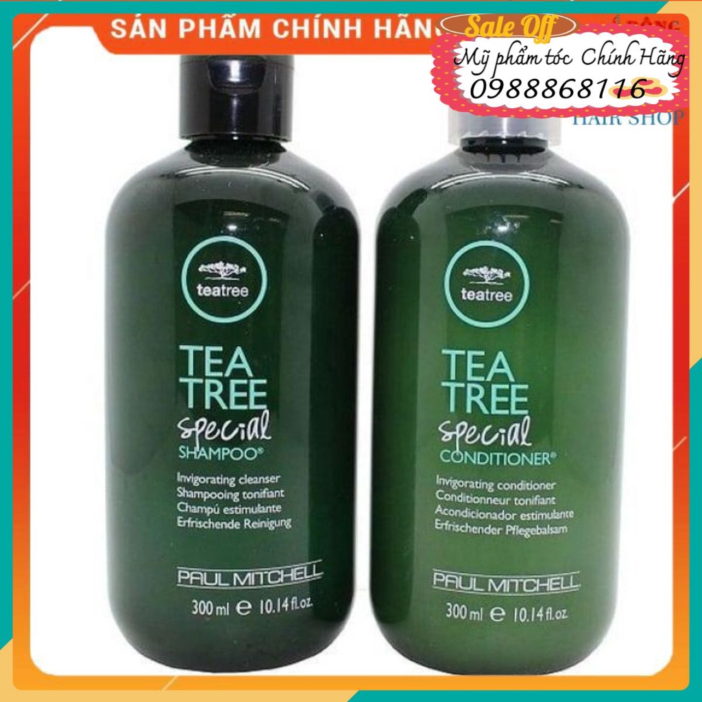 Bộ dầu gội xả Paul Mitchell Tea Tree Special trà xanh bạc hà ngăn gàu kháng khuẩn Mỹ 300ml