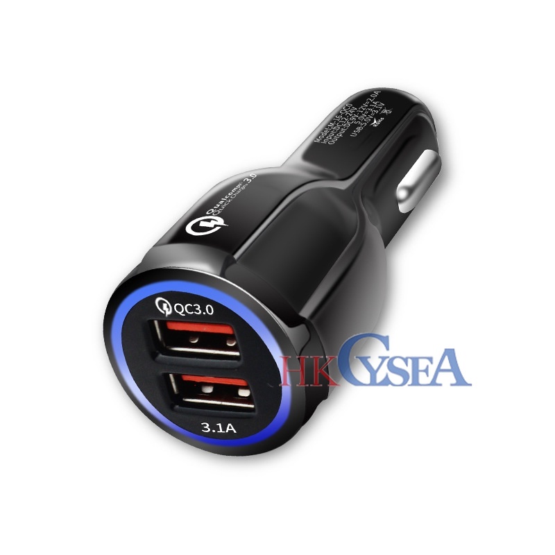 Tẩu Sạc Nhanh QC3.0 + 3.1A Hai Cổng USB 6A Phù Hợp Với Mọi Loại Xe Hơi