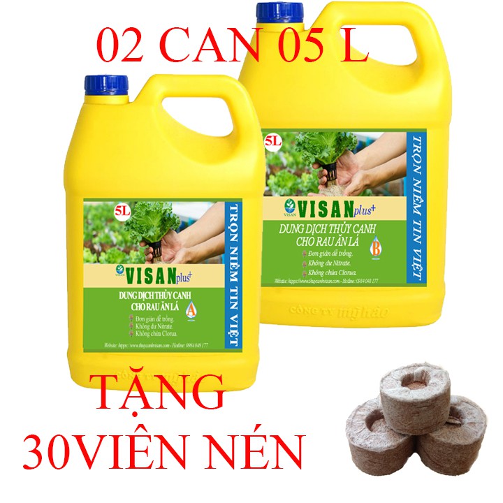 Dung dịch thủy canh rau ăn lá| hai can 5 lit pha 1000 lít 1200 ppm