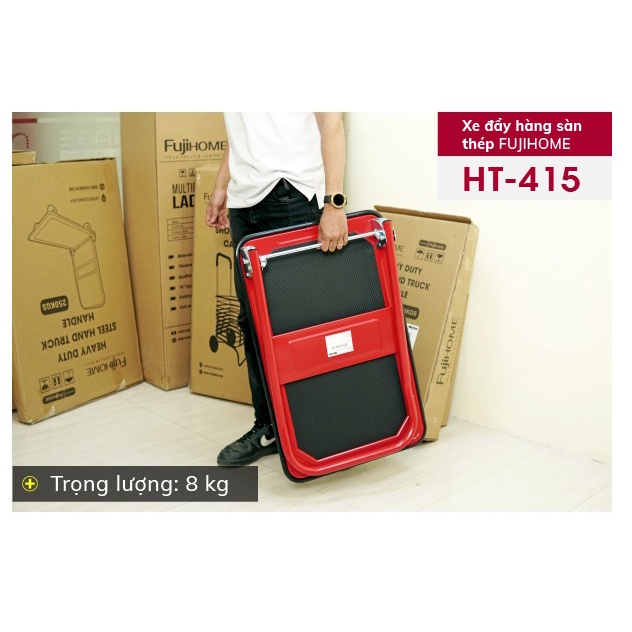 Xe đẩy hàng sàn thép Fujihome HT-415 - Tải trọng 150Kg - Bảo hành chính hãng 12T