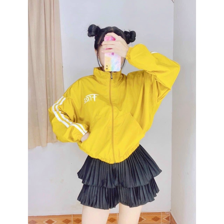 Áo Khoác Nữ Chống Nắng Cổ Cao Phối Ba viền Sọc tay Y hình thoi trang shop valentina