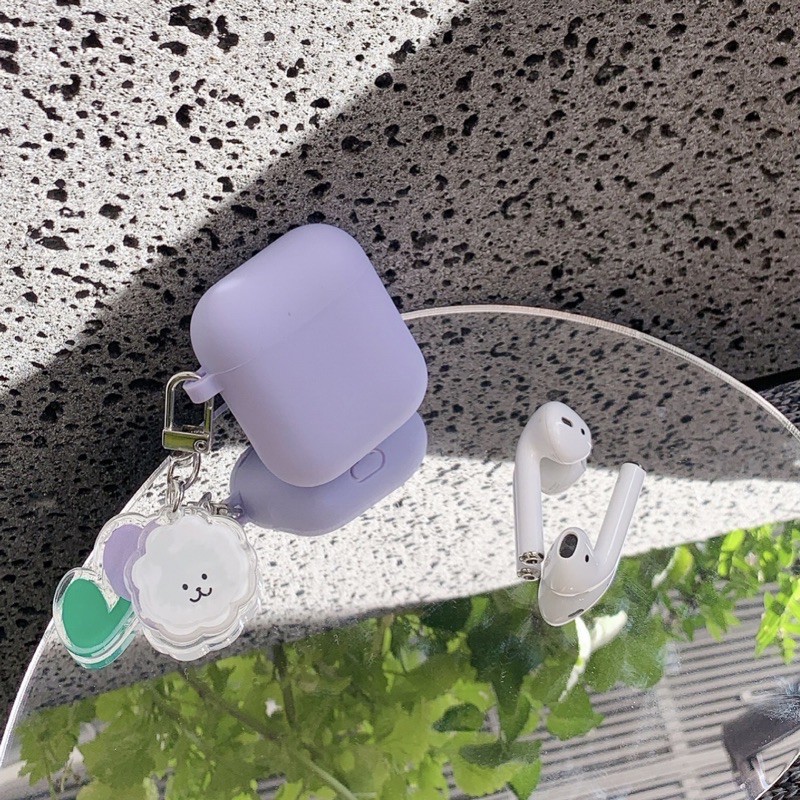 Vỏ case bảo vệ bao đựng tai nghe airpods 1 2 - Ốp airpods chống va đập, chống bẩn, kèm móc khoá như hình