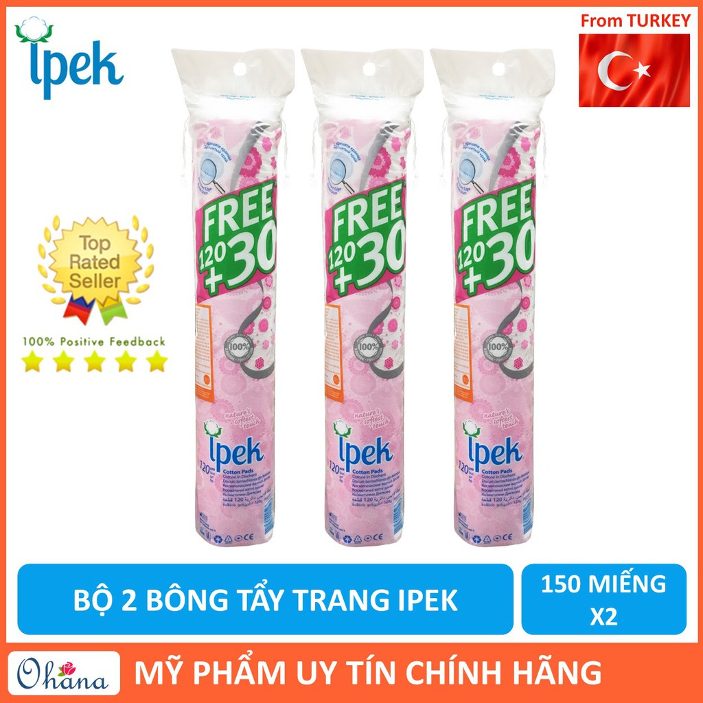 Combo 3 Bông Tẩy Trang IPEK 150 Miếng (Thổ Nhĩ Kì)