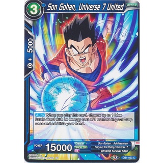 Thẻ bài Dragonball - TCG - Son Gohan, Universe 7 United / DB1-023'