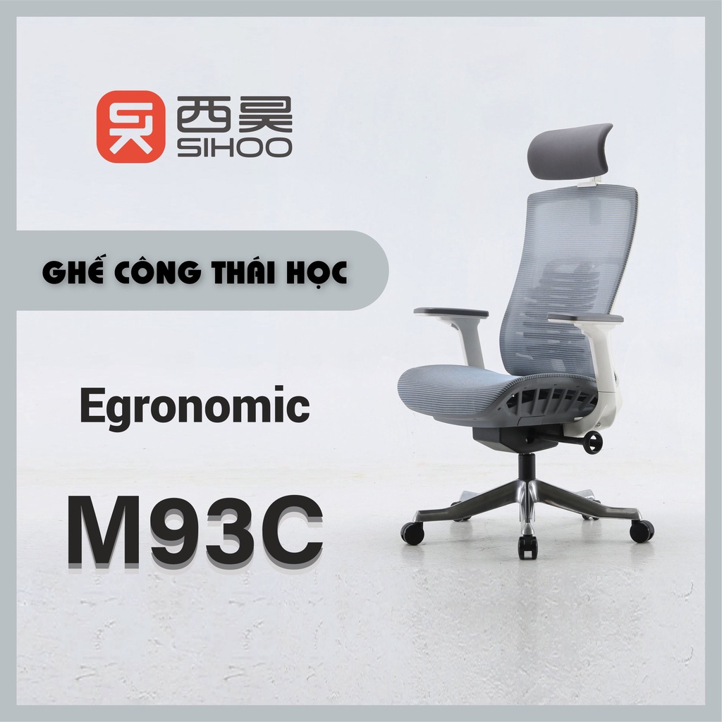 SIHOO M93C - ghế công thái học Egronomic full lưới thoáng khí, tựa lưng xương rồng , đêm ngồi di động bảo vệ cột sống