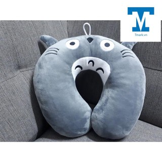 Gối kê cổ chữ u hình totoro - màu xám