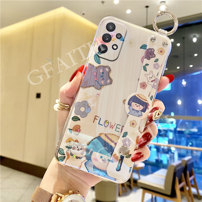 Ốp điện thoại TPU có vòng đeo cổ tay cho Samsung Galaxy A72 A52 A32 5g A32 4g A02/S A12 M02 M12 Note 20U 10+ 9