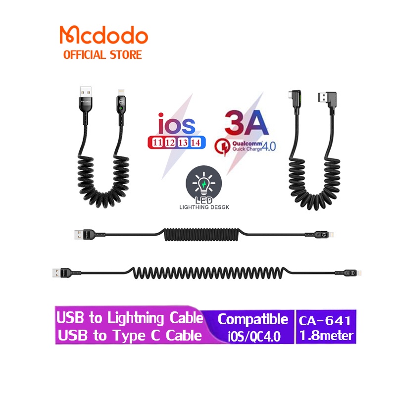 Dây Cáp Sạc Truyền Dữ Liệu Mcdodo Type-C 2A QC4.0 Nhanh Chóng Tiện Dụng