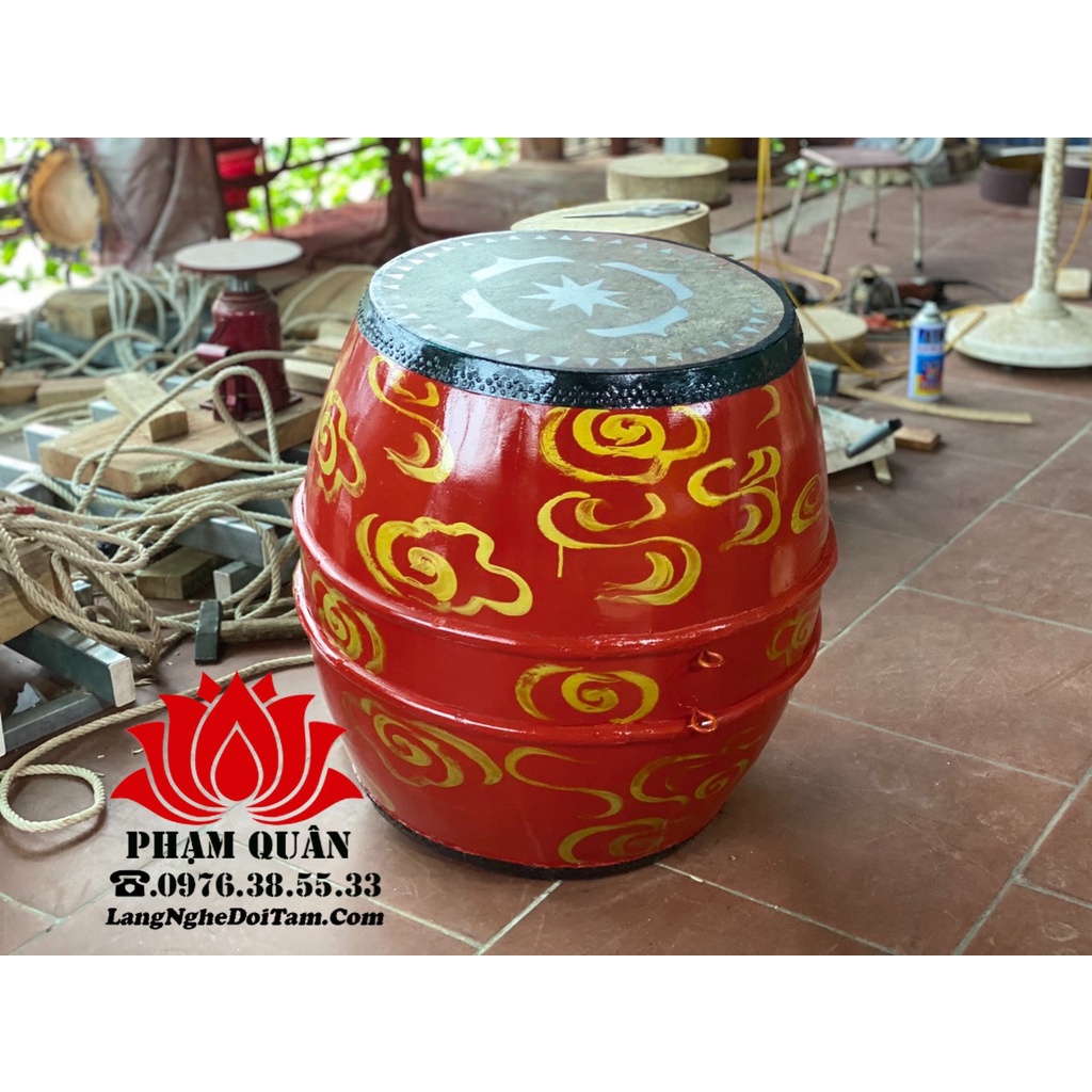 Trống trường học, đình chùa,nhà thờ họ kèm dùi ( đường kính mặt 52cm x cao 65cm)