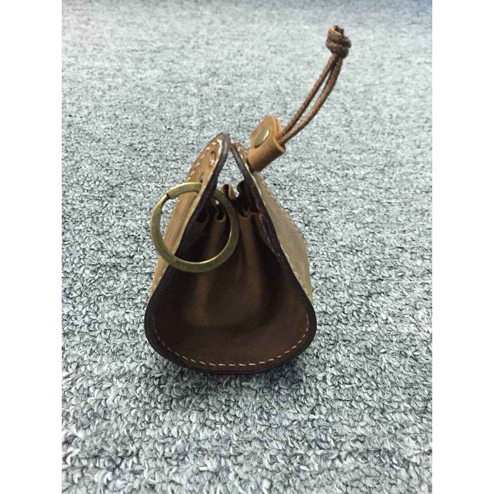 Móc khoá túm da bò thật - handmade da thật