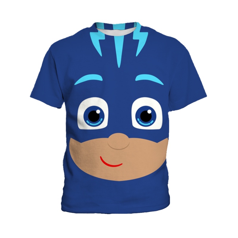 Pj Masks Áo Thun Ngắn Tay In Họa Tiết Hoạt Hình Thời Trang Mùa Hè Cho Bé