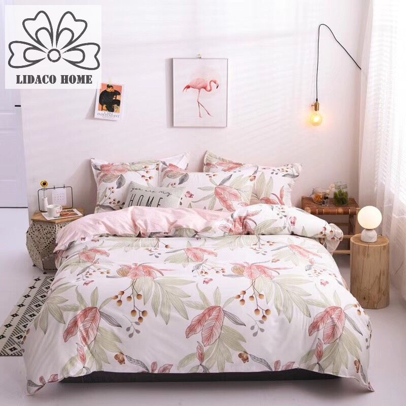 Bộ chăn ga gối cotton Lidaco - Hoa Ngọc Lan (SP000985)